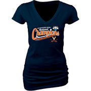 Virginia Cavaliers Women's 2015 NCAA Men's Baseball College World Series National Champions Slim Fit V-Neck T-Shirt - Navy