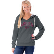 Texas A&M Aggies Blue 84 Women's Slim Fit V-Neck Pullover Hoodie - Charcoal