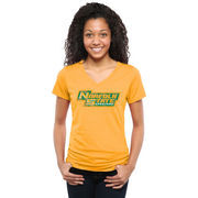 Norfolk State Spartans Women's Classic Wordmark Tri-Blend V-Neck T-Shirt - Gold
