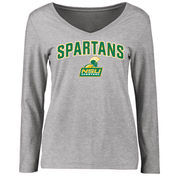 Norfolk State Spartans Women's Proud Mascot Long Sleeve T-Shirt - Ash
