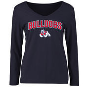 Fresno State Bulldogs Women's Proud Mascot Long Sleeve T-Shirt - Navy