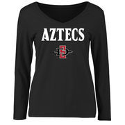 San Diego State Aztecs Women's Proud Mascot Long Sleeve T-Shirt - Black