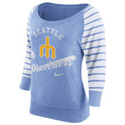 Seattle Mariners Nike Women's Cooperstown Collection Gym Vintage Sweatshirt - Light Blue