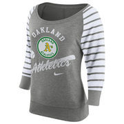 Oakland Athletics Nike Women's Cooperstown Collection Gym Vintage Sweatshirt - Gray