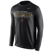 Alabama Crimson Tide Nike College Football Playoff 2015 National Champions Locker Room Long Sleeve T-Shirt - Black