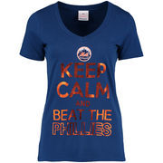 New York Mets 5th & Ocean by New Era Women's Keep Calm Rivalry T-Shirt - Royal