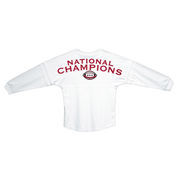 Alabama Crimson Tide Women's College Football Playoff 2015 National Champions Pom Pom Jersey Long Sleeve T-Shirt - White