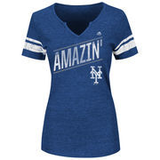 New York Mets Majestic Women's Plus Size Success Is Earned T-Shirt - Heathered Royal