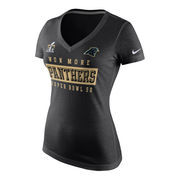 Carolina Panthers Nike Women's Super Bowl 50 Bound Won More V-Neck T-Shirt - Black