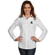 Michigan State Spartans Antigua Women's Dynasty Woven Long Sleeve Button-Up Shirt - White