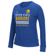 Golden State Warriors adidas Women's Stripe Stack French Terry Sweatshirt - Royal