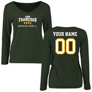 San Francisco Dons Women's Personalized Basketball Long Sleeve T-Shirt - Green
