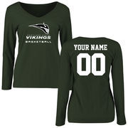 Portland State Vikings Women's Personalized Basketball Long Sleeve T-Shirt - Green