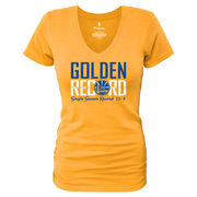 Golden State Warriors Women's Record Breaking Season Golden Record T-Shirt - Gold