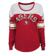 San Francisco 49ers Juniors Cool Crew Varsity Long Sleeve T-Shirt - Scarlet