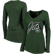 New York Jets Women's Scrimmage 1-Hit V-Neck T-Shirt - Green