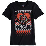 Cincinnati Bengals Girl's Youth Candy Cane Love T-Shirt - Black