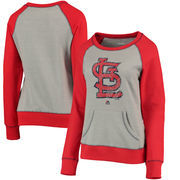 St. Louis Cardinals Majestic Women's Everything & More Pullover Sweatshirt - Gray/Red