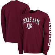 Texas A&M Aggies Fanatics Branded Distressed Arch Over Logo Long Sleeve Hit T-Shirt - Maroon