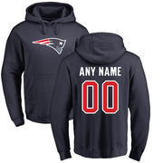 New England Patriots NFL Pro Line Any Name & Number Logo Personalized Pullover Hoodie - Navy