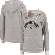 Army Black Knights Blue 84 Women's Striped French Terry V-Neck Hoodie - Cream