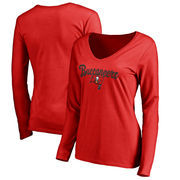 Tampa Bay Buccaneers Women's Plus Sizes Freehand Long Sleeve T-Shirt - Red