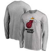 Miami Heat Fanatics Branded Primary Logo Long Sleeve T-Shirt - Heather Gray
