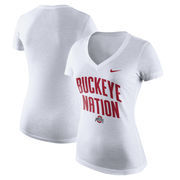 Ohio State Buckeyes Nike Women's Phrase Tri-Blend V-Neck T-Shirt - White