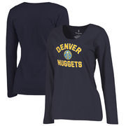Denver Nuggets Fanatics Branded Women's Overtime Plus Size Long Sleeve T-Shirt - Navy