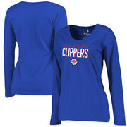 LA Clippers Fanatics Branded Women's Nostalgia Plus Size Long Sleeve T-Shirt - Royal