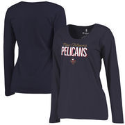 New Orleans Pelicans Fanatics Branded Women's Nostalgia Plus Size Long Sleeve T-Shirt - Navy