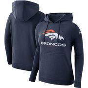 Denver Broncos Nike Women's Club Tri-Blend Pullover Hoodie - Navy