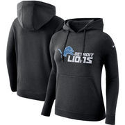Detroit Lions Nike Women's Club Tri-Blend Pullover Hoodie - Black