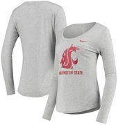 Washington State Cougars Nike Women's Logo Long Sleeve Tri-Blend T-Shirt - Heathered Gray