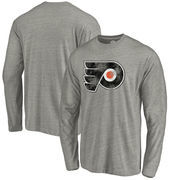 Philadelphia Flyers Fanatics Branded Primary Logo Tri-Blend Long Sleeve T-Shirt - Heathered Gray