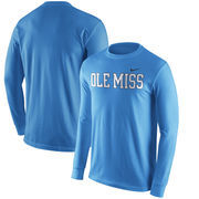 Ole Miss Rebels Nike Wordmark Long Sleeve T-Shirt - Light Blue
