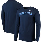 North Carolina Tar Heels Nike Wordmark Long Sleeve T-Shirt - Navy