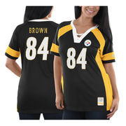 Antonio Brown Pittsburgh Steelers Majestic Women's Draft Him Name & Number Fashion V-Neck T-Shirt - Black