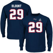 LeGarrette Blount New England Patriots Majestic Super Bowl LI Bound Eligible Receiver Patch Name & Number Long Sleeve T-Shirt - 