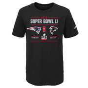 New England Patriots vs. Atlanta Falcons Nike Youth Super Bowl LI Dueling Head 2 Head T-Shirt - Black