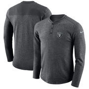 Oakland Raiders Nike Seasonal Henley Long Sleeve T-Shirt - Charcoal