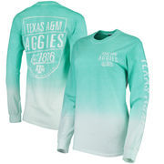 Texas A&M Aggies Blue 84 Women's Iniquity Ombre Oversized Long Sleeve T-Shirt - Aqua