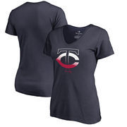 Minnesota Twins Fanatics Branded Women's Gradient Logo V-Neck T-Shirt - Navy