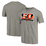 Cincinnati Bengals NFL Pro Line by Fanatics Branded 50th Anniversary Tri-Blend T-Shirt - Gray