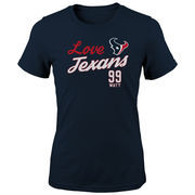J.J. Watt Houston Texans Girls Preschool Glitter Live Love Team Player Name & Number T-Shirt - Navy