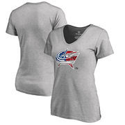 Columbus Blue Jackets Fanatics Branded Women's Plus Sizes Banner Wave T-Shirt - Ash