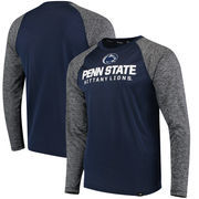 Penn State Nittany Lions Fanatics Branded Static Raglan Long Sleeve T-Shirt - Navy/Charcoal