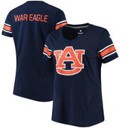 Auburn Tigers Fanatics Branded Women's Iconic Mesh Sleeve Jersey T-Shirt - Navy