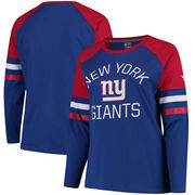 New York Giants NFL Pro Line by Fanatics Branded Women's Plus Size Iconic Long Sleeve T-Shirt - Royal/Red