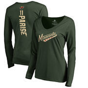 Zach Parise Minnesota Wild Fanatics Branded Women's Backer V-Neck Long Sleeve T-Shirt - Green